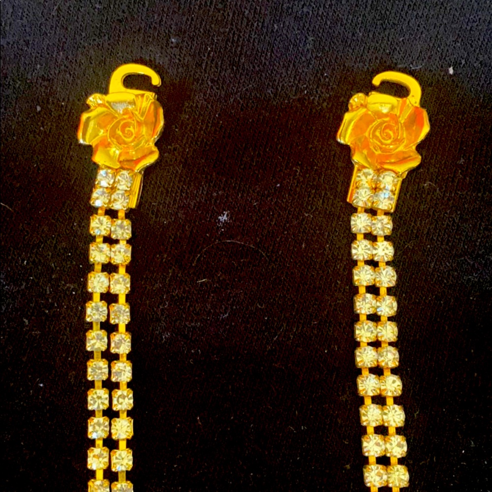 Gold and diamond rhinestone straps